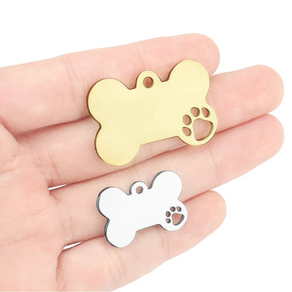 Hollow Out Bone Pet Dog DIY Custom Anti-Lost Personalized Name Cat Collar Pet Pendant Necklace Chain Accessory