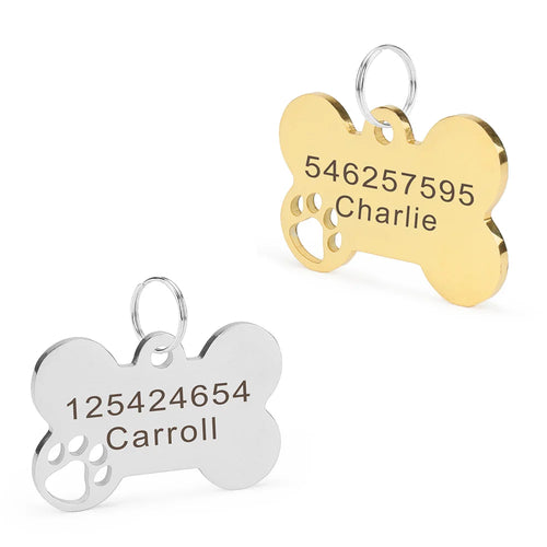 Hollow Out Bone Pet Dog DIY Custom Anti-Lost Personalized Name Cat Collar Pet Pendant Necklace Chain Accessory