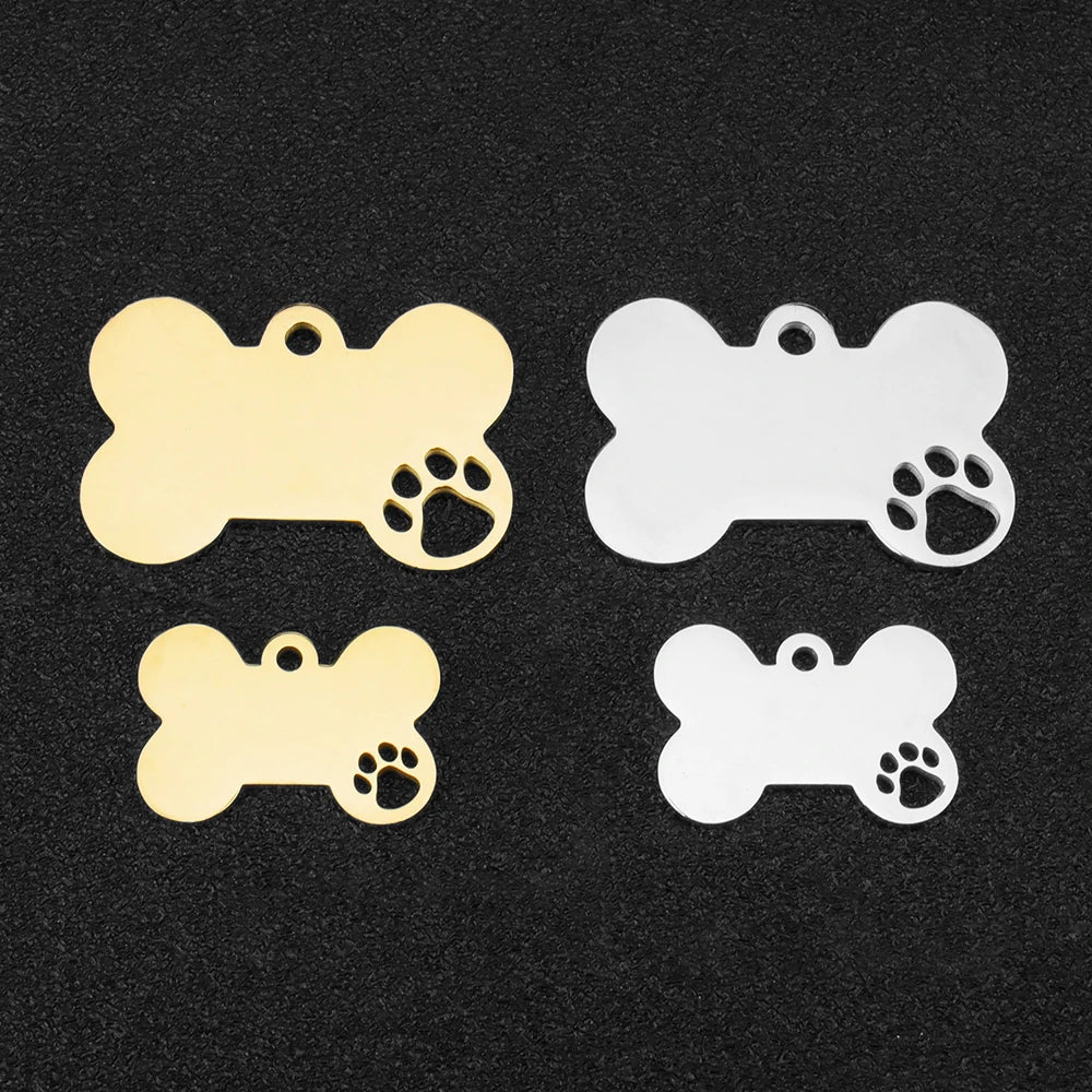 Hollow Out Bone Pet Dog DIY Custom Anti-Lost Personalized Name Cat Collar Pet Pendant Necklace Chain Accessory