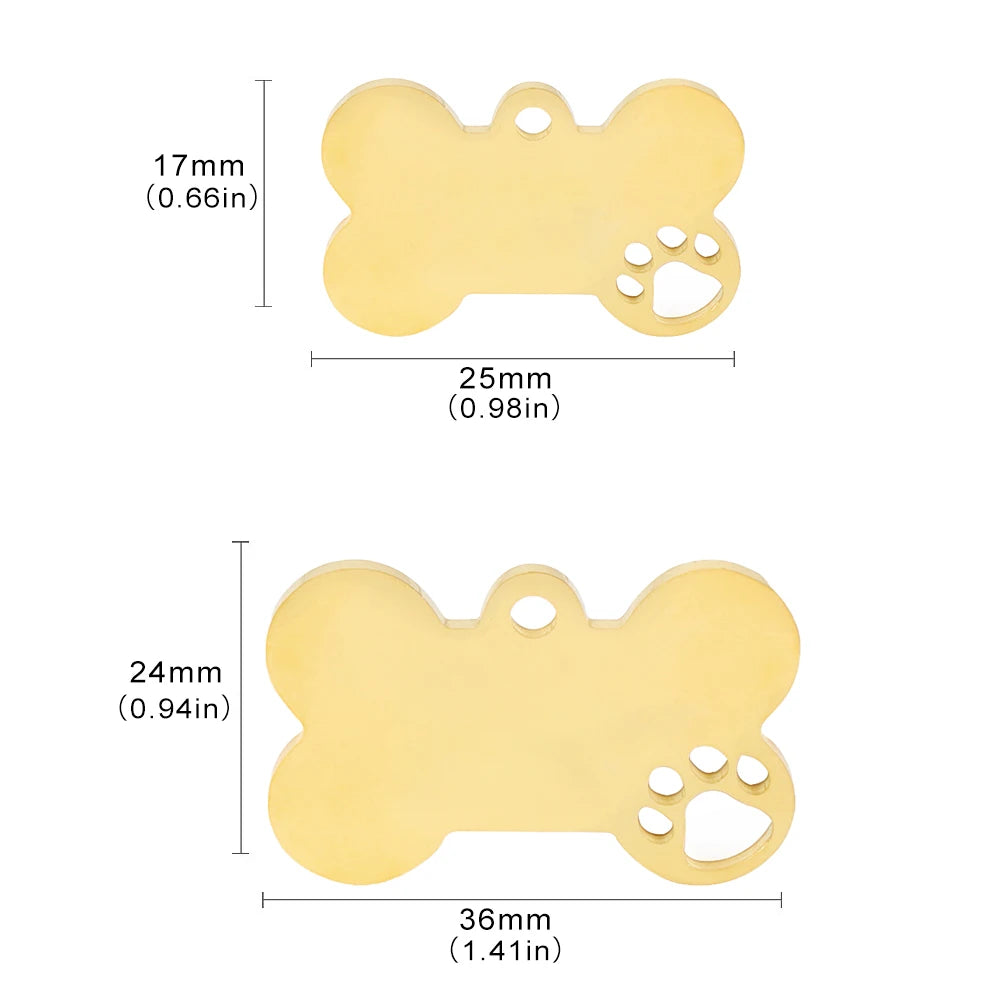 Hollow Out Bone Pet Dog DIY Custom Anti-Lost Personalized Name Cat Collar Pet Pendant Necklace Chain Accessory