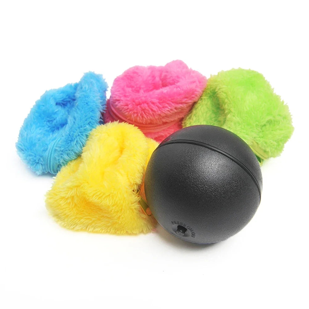 Magic Rolling Ball Activation Automatic Scroll Electric Dog Cat Toy With 4 Color Plush Cover Cleaning Home Dust Cleaner