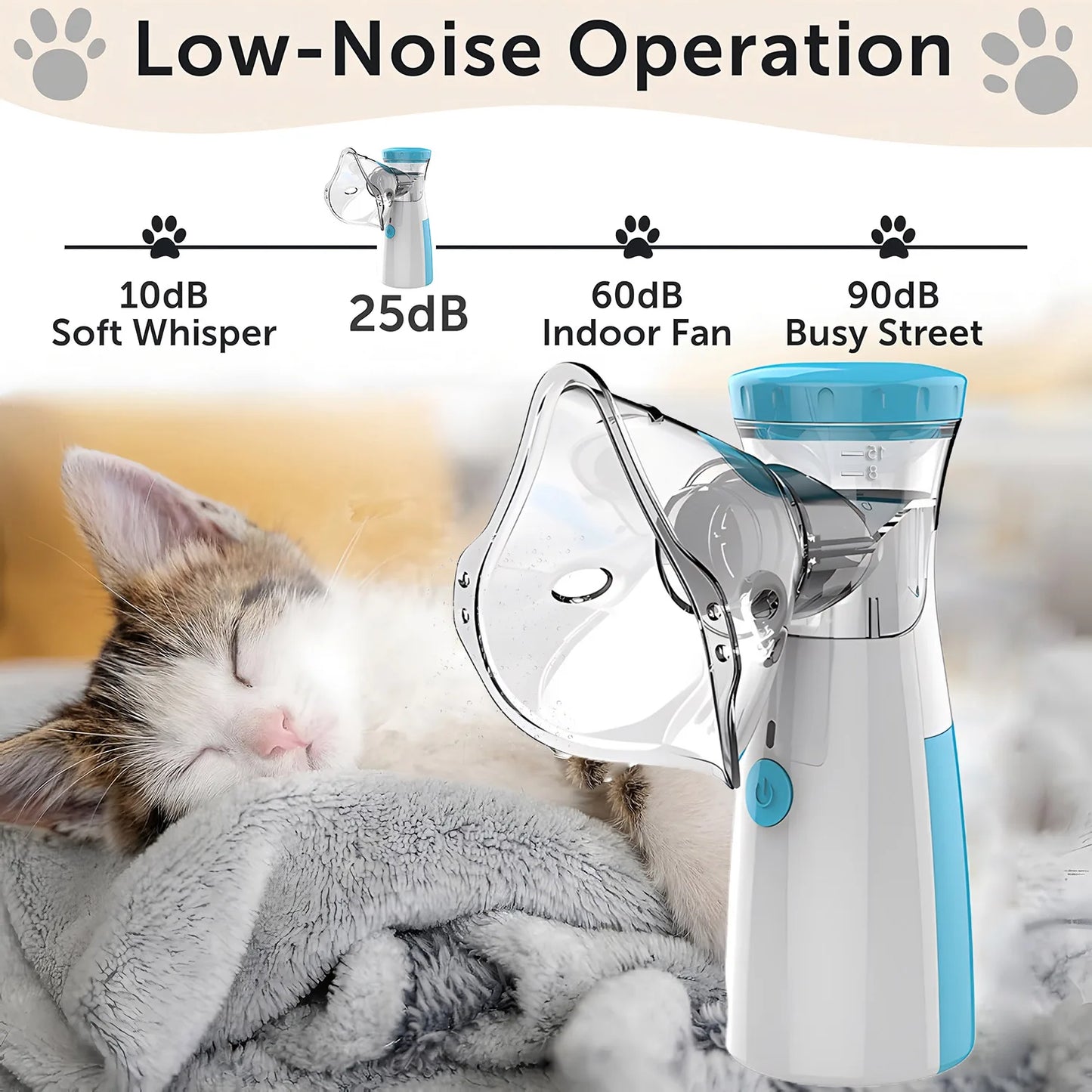Vet-Recommended Pet Nebulizer for Dogs & Cats - Electronic Animal Nebulizer for Respiratory Treatment at Home
