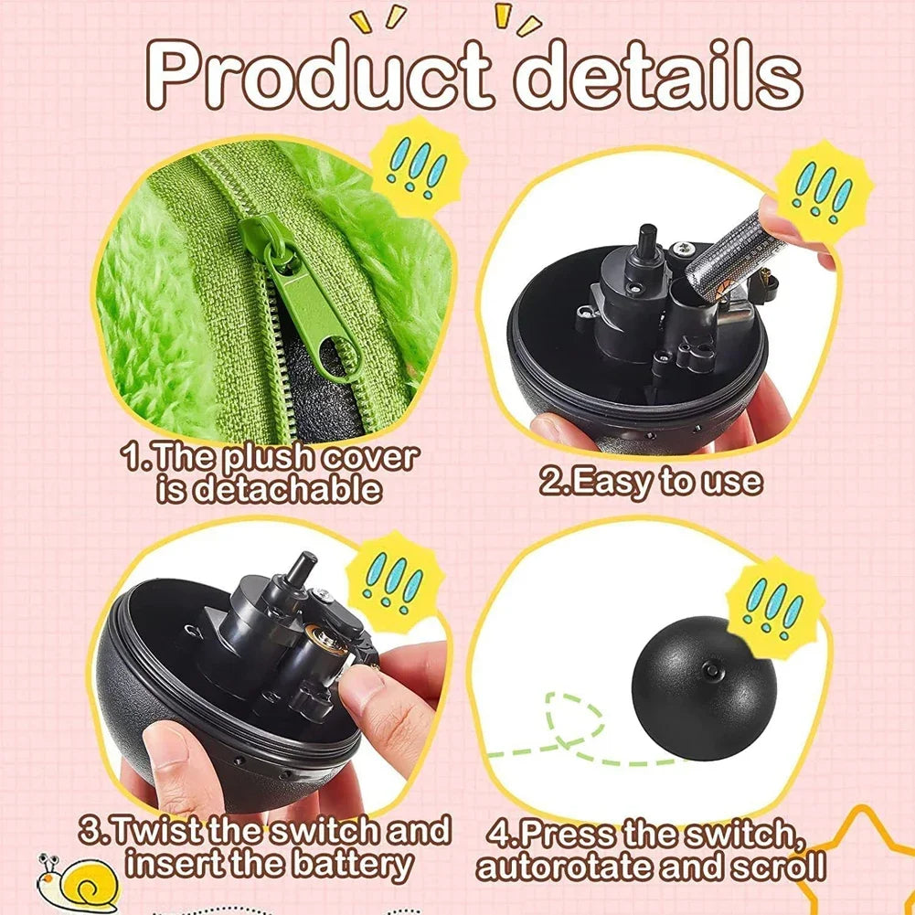 Magic Rolling Ball Activation Automatic Scroll Electric Dog Cat Toy With 4 Color Plush Cover Cleaning Home Dust Cleaner