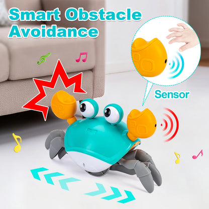 Dancing Crab Run Away Toys Baby Crawling Escape Crabs Toys Kids Electronic Toys USB Charging Interactive Toddler Tummy Time Toys