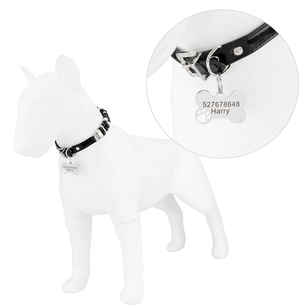 Hollow Out Bone Pet Dog DIY Custom Anti-Lost Personalized Name Cat Collar Pet Pendant Necklace Chain Accessory