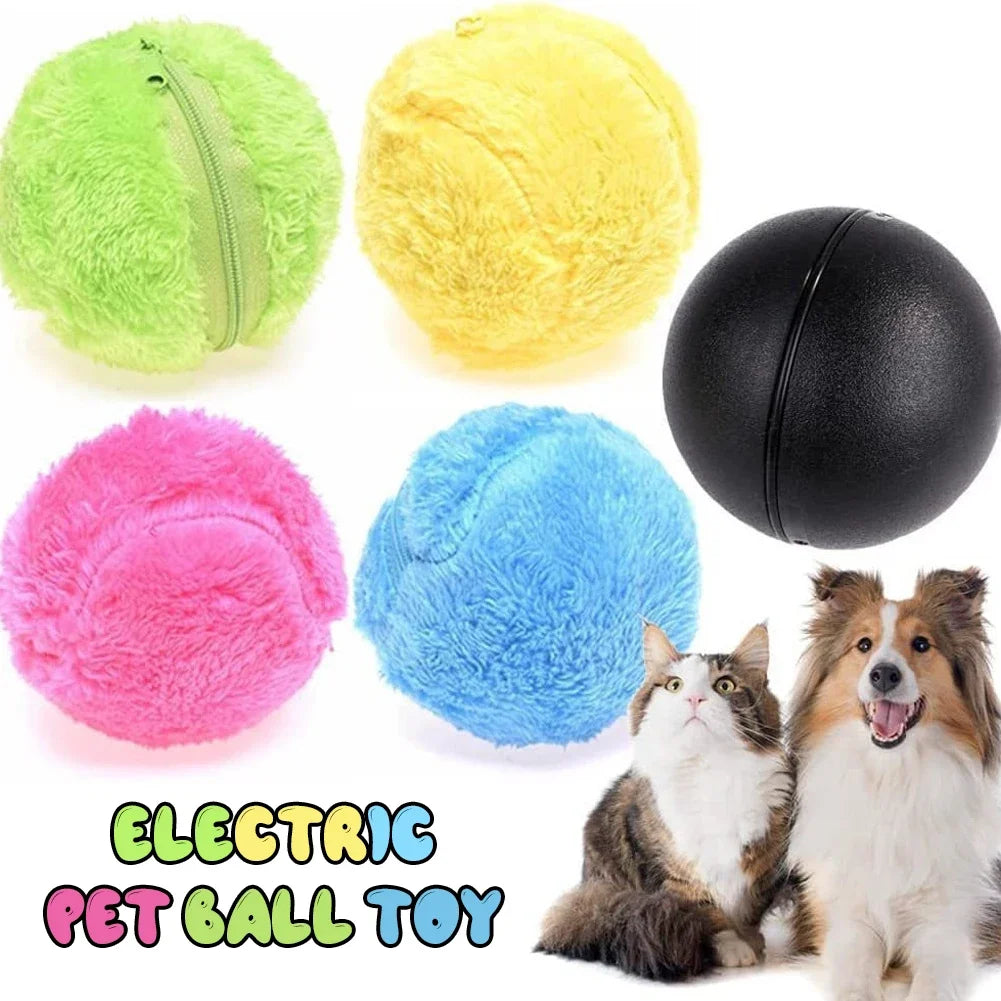 Magic Rolling Ball Activation Automatic Scroll Electric Dog Cat Toy With 4 Color Plush Cover Cleaning Home Dust Cleaner